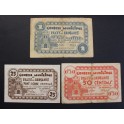 1937- PRATS DE LLU&Ccedil;ANES- 3 BILLETES - BARCELONA -25-50 CENTIMOS - 1 PESETA
