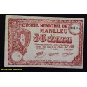 1937- MANLLEU - 50 CENTIMOS - BARCELONA - BILLETE