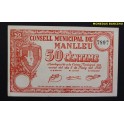 1937- MANLLEU - 50 CENTIMOS - BARCELONA - BILLETE