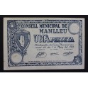 1937- MANLLEU - 1 PESETA - BARCELONA - BILLETE