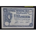 1937- MANLLEU - 1 PESETA - BARCELONA - BILLETE