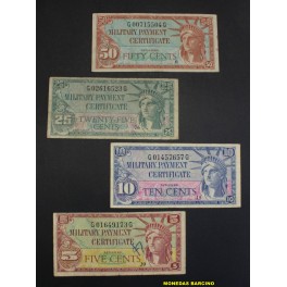 1961-1964- SERIES 591 - MILITARY PAYMENT -USA - 4 BILLETES