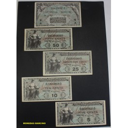 1951-1954- SERIES 481 - MILITARY PAYMENT - USA - 5 BILLETES