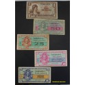 1954-1958- SERIES 521 - MILITARY PAYMENT - USA - 5 BILLETES