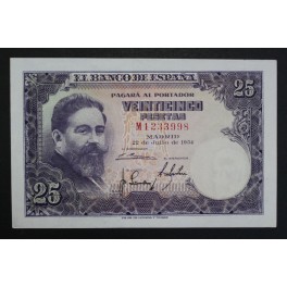 1954 - ALBENIZ - SERIE M - 25 PESETAS - BANCO ESPA&Ntilde;A 