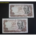 1970- FALLA - SERIE 5I -100  PESETAS - 2 BILLETES 