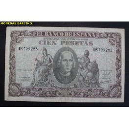 1940- COLON - SERIE D - 100 PESETAS - ESPA&Ntilde;A  