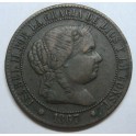 1867- BARCELONA - 2 MEDIO CENTIMOS DE ESCUDO- SABEL II-ESPA&Ntilde;A