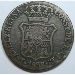 1838 - BARCELONA - 6 CUARTOS -  ISABEL II