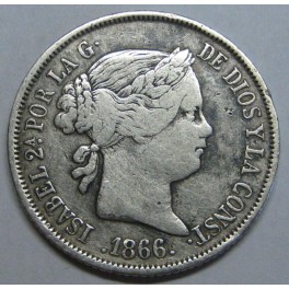 1866 - MADRID - 40 CENTIMOS ESCUDO - ISABEL II -