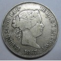 1867- MADRID - UN ESCUDO - ISABEL II - PLATA