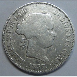 1857- MADRID - 10 REALES - ISABEL II - PLATA
