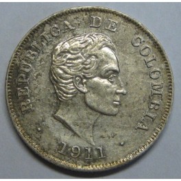 1911- BOLIVAR - PLATA - 20 CENTAVOS - COLOMBIA 