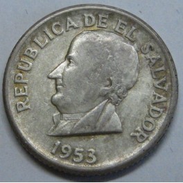 1853 -EL SALVADOR - PLATA - 50 CENTAVOS - JOSE MATIAS