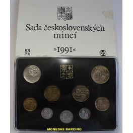 1991- CHECOSLOVAQUIA - 8 MONEDA - 1 MEDALLA - KORUNA