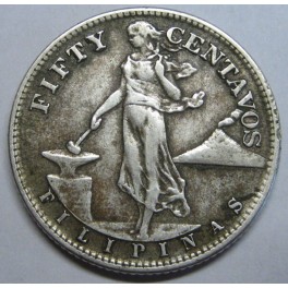 1945- MUJER - 50 CENTAVOS - FILIPINAS - PLATA