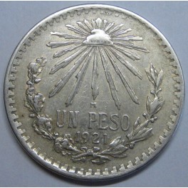1921- GORRO- 1 PESO- MEXICO - LIBERTAD-PLATA