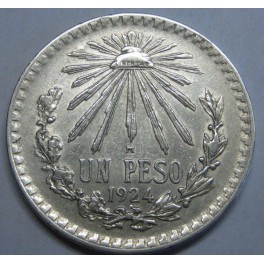 1924- GORRO- 1 PESO- MEXICO - LIBERTAD-PLATA