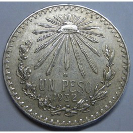1932- GORRO- 1 PESO- MEXICO - LIBERTAD-PLATA