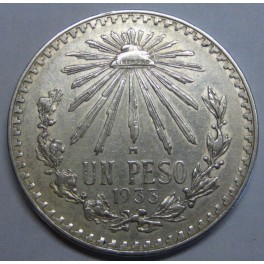 1933- GORRO- 1 PESO- MEXICO - LIBERTAD- PLATA
