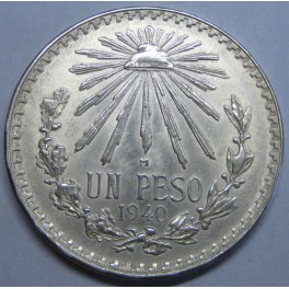 1940- GORRO- 1 PESO- MEXICO - LIBERTAD- PLATA