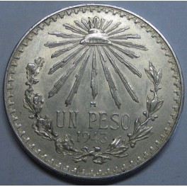 1943- GORRO- 1 PESO- MEXICO - LIBERTAD- PLATA