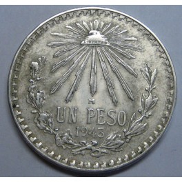 1943- GORRO- 1 PESO- MEXICO - LIBERTAD- PLATA