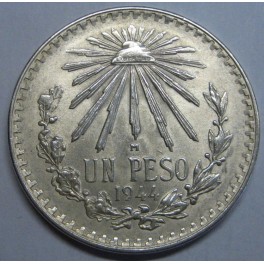 1944- GORRO- 1 PESO- MEXICO - LIBERTAD- PLATA