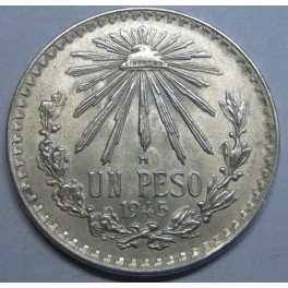 1945- GORRO- 1 PESO- MEXICO - LIBERTAD- PLATA