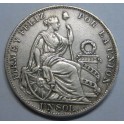 1896- PERU - UN SOL - LIMA - PLATA - LA UNION