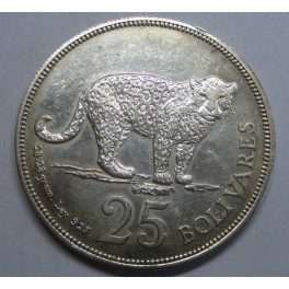 1979- 25 BOLIVARES - JAGUAR - VENEZUELA - PLATA