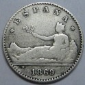1869- 50 CENTIMOS -PLATA - 1&ordf; REPUBLICA -ESPA&Ntilde;A