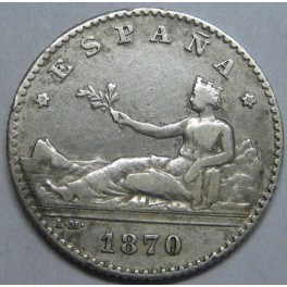 1870- 50 CENTIMOS -PLATA - 1&ordf; REPUBLICA - ESPA&Ntilde;A