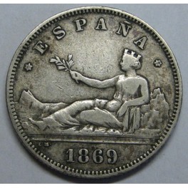 1869- 2 PESETAS - PLATA - PRIMERA REPUBLICA