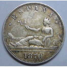 1870- 2 PESETAS - PLATA - PRIMERA REPUBLICA