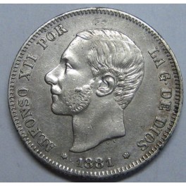 1881- 2 PESETAS - ALFONSO XII - PLATA