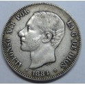 1884- 2 PESETAS - PLATA - ALFONSO XII - ESPA&Ntilde;A