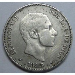 1883- 50 CENTIMOS - PLATA - ALFONSO XII - MANILA