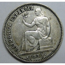 1933- 1 PESETA - PLATA - SEGUNDA REPUBLICA - ESPA&Ntilde;A
