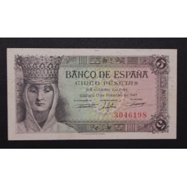 1943- ISABEL - SIN SERIE  - 5 PESETAS - MADRID