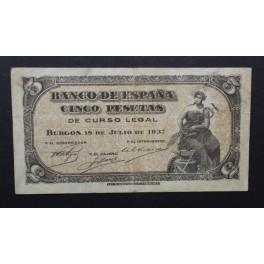 1937- PORTABELLA -SERIE C- 5 PESETAS - BURGOS