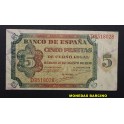 1938- BURGOS - SERIE D - BANCO ESPA&Ntilde;A-5 PESETAS