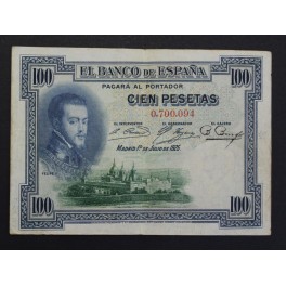 1925- FELIPE II -SIN SERIE- 100 PESETAS -MADRID 