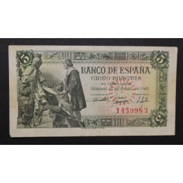 1945-CAPITULACIONES-SIN SERIE -5 PESETAS-MADRID