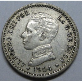 1904 - 1 - 0 - 50 CENTIMOS -ALFONSO XIII -ESPA&Ntilde;A -PCV