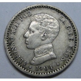 1904 - 1 - 0 - 50 CENTIMOS -ALFONSO XIII -ESPA&Ntilde;A -PCV