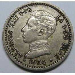 1904 - 1 - 0 - 50 CENTIMOS -ALFONSO XIII -ESPA&Ntilde;A -PCV