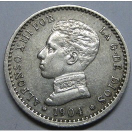 1904 - 1 - 0 - 50 CENTIMOS -ALFONSO XIII -ESPA&Ntilde;A -PCV