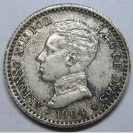 1904 - 1 - 0 - 50 CENTIMOS -ALFONSO XIII -ESPA&Ntilde;A -PCV