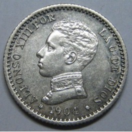1904 - 1 - 0 - 50 CENTIMOS -ALFONSO XIII -ESPA&Ntilde;A -PCV